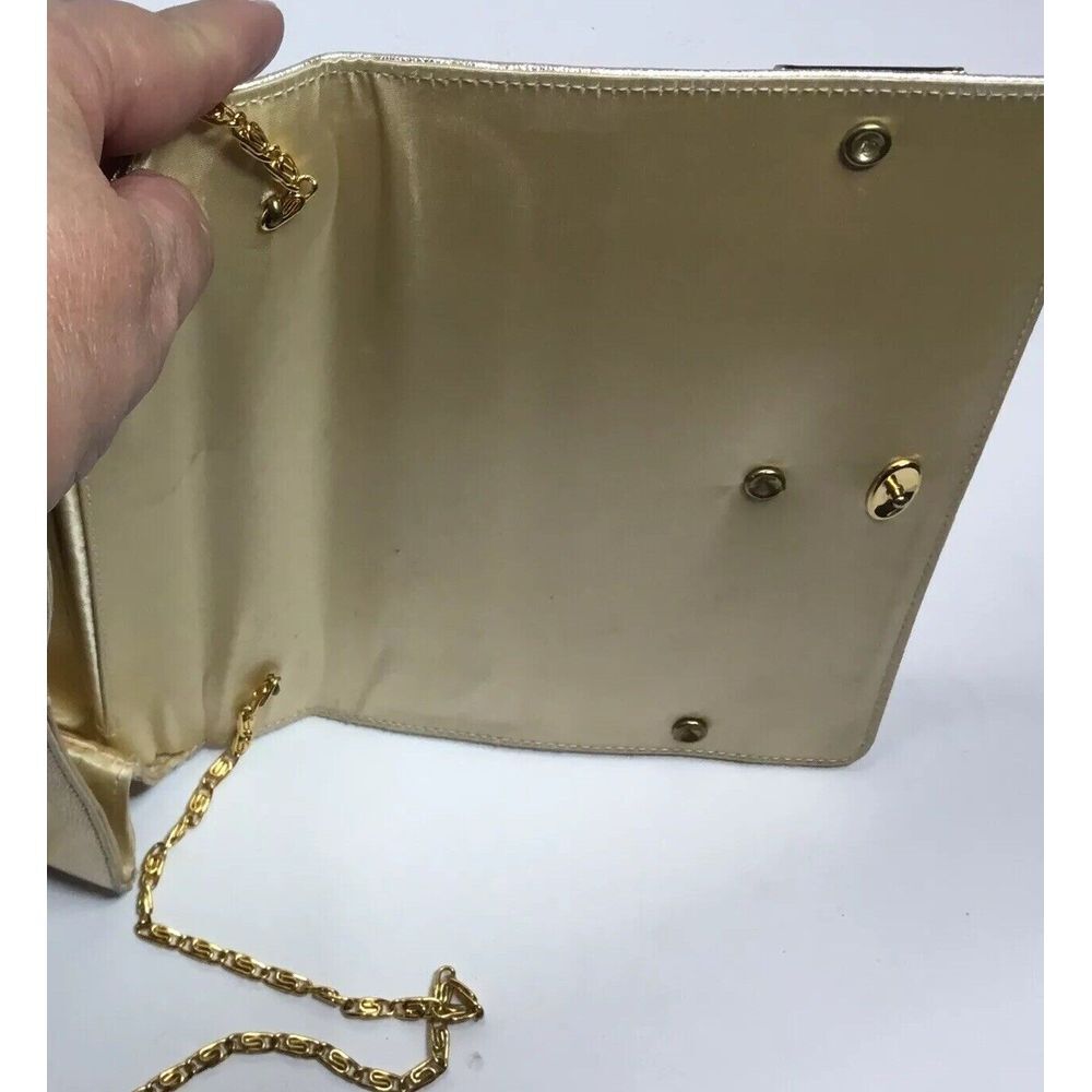 Vintage Miss Lewis‎ gold purse Handbag clutch shoulder bag gold chain Strap - Picture 6 of 9
